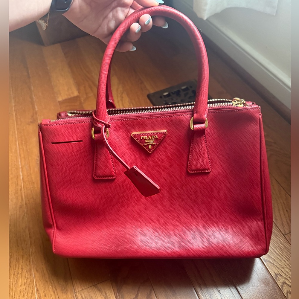 Prada Red Galleria Saffiano Leather Top-Handle Tote Medium